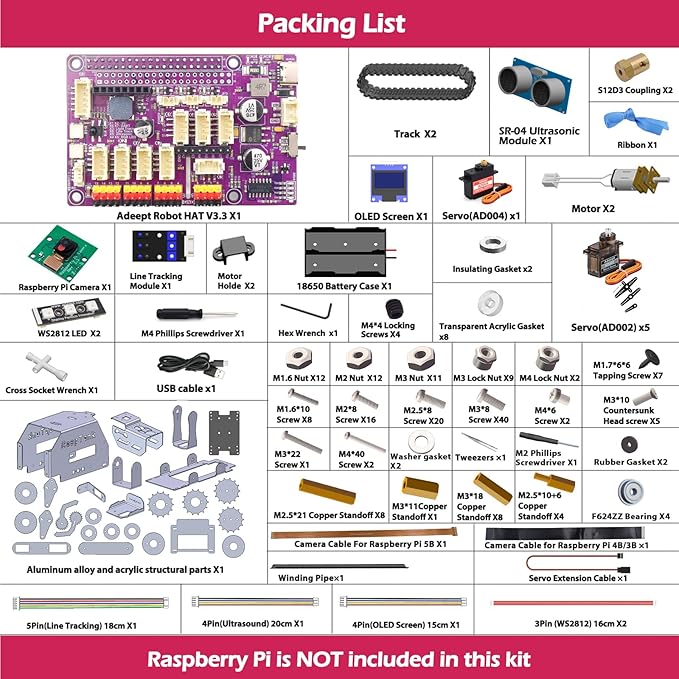 Adeept RaspTank Metal Smart Car Kit for Raspberry Pi - obrazek 3