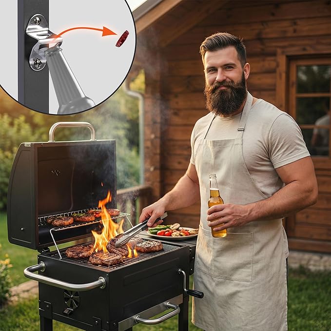 Berdsen Grill Węglowy Ogrodowy BBQChef z Kominem i Żeliwnym Rusztem - obrazek 2