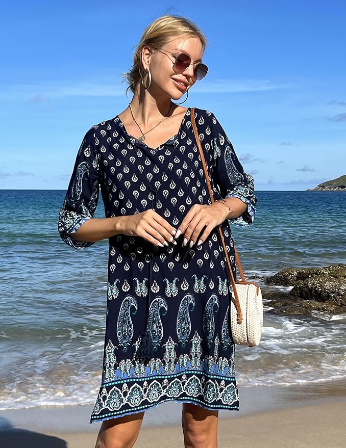 Zeagoo Letnia sukienka damska sukienka w stylu boho - obrazek 4