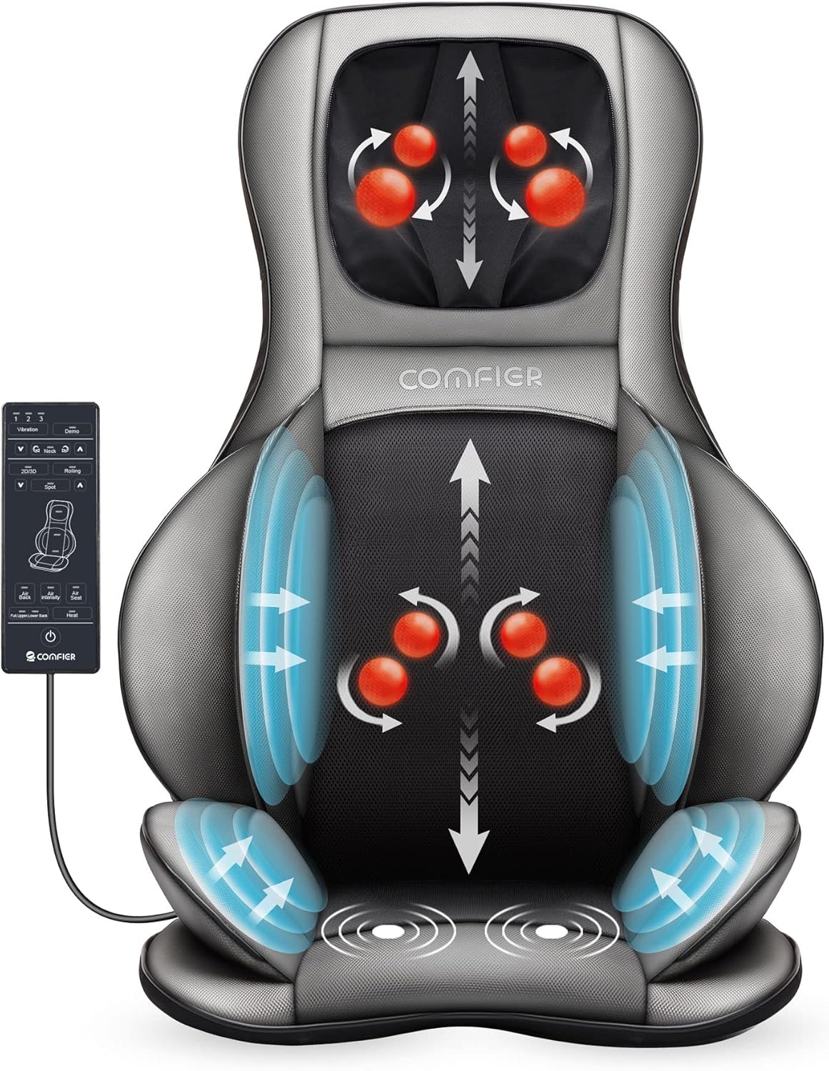Comfier Shiatsu poduszka do masażu pleców i karku z ciepłem - obrazek 2