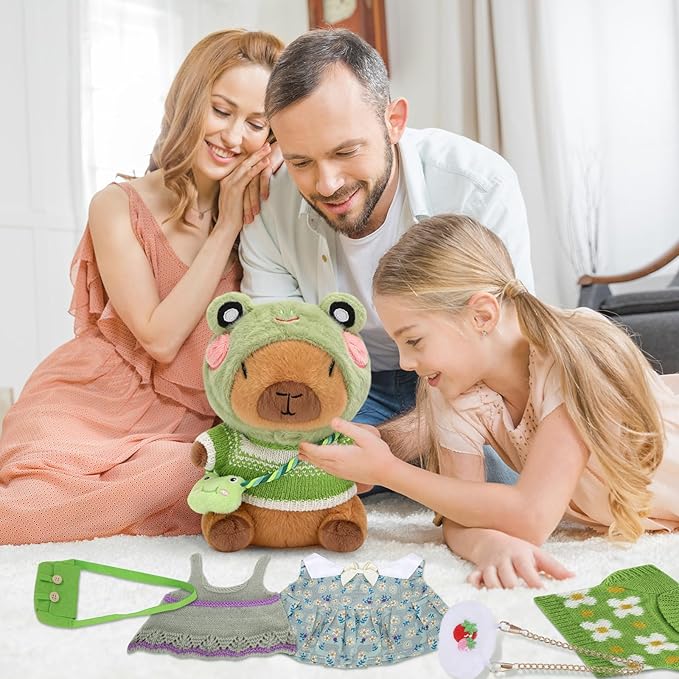 przytulanka z kapybarą 9SZT 27CM Kapybara pluszowa z ubraniami - obrazek 2
