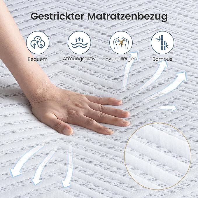 BedStory Materac Memory Foam 140 x 200 cm - obrazek 3