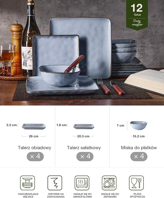 Zestaw kamionkowych naczyń Richmount dla 4 osób - obrazek 4