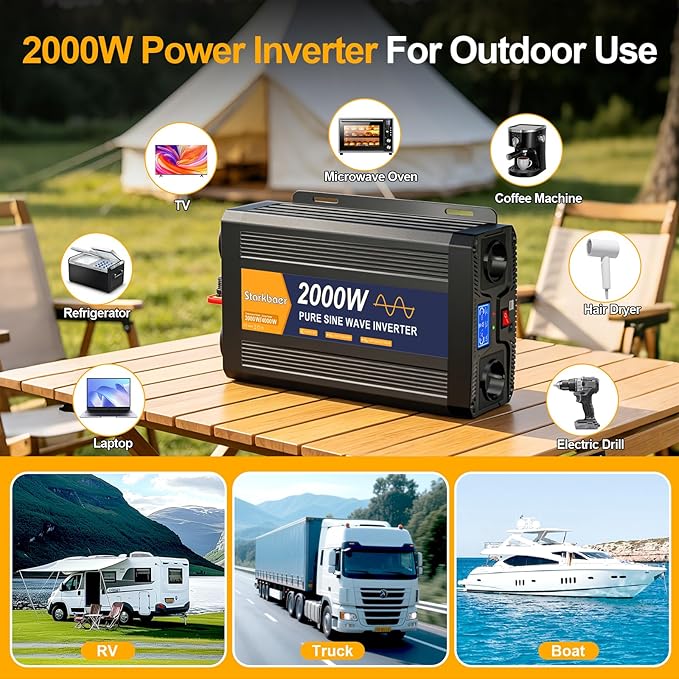 2000W 4000W falownik 24V 220V Pure Wave Transformator 220v do 24v - obrazek 4