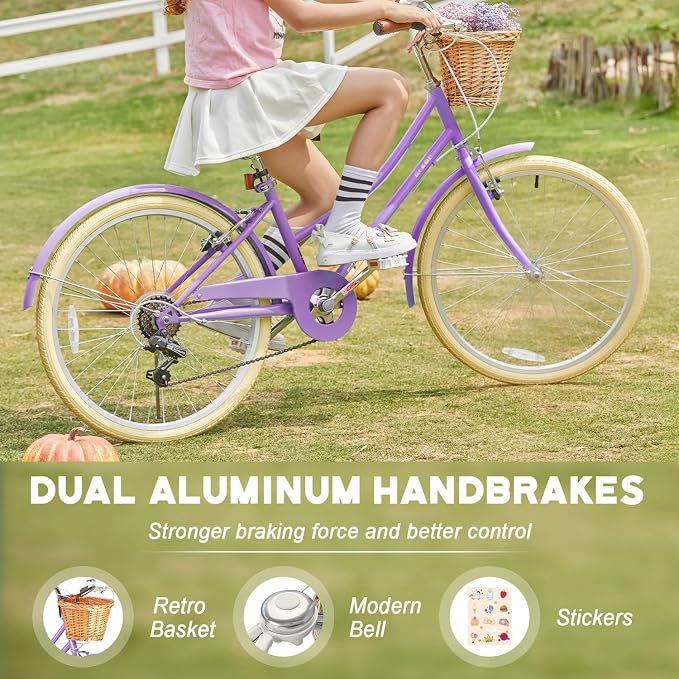 Glerc Missy 20 "24" 26 "Inch Girl Cruiser Shimano 6 Speed Hybrid - obrazek 6