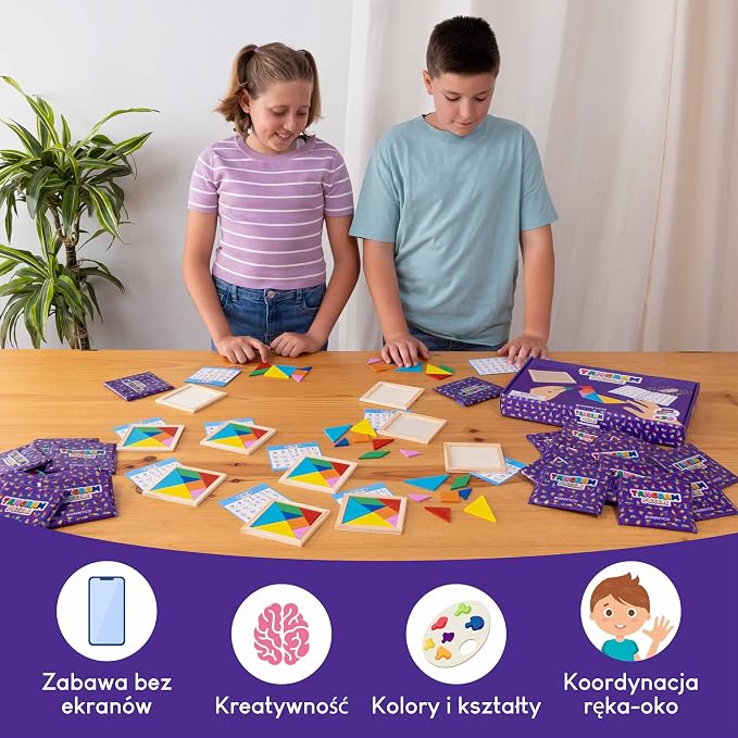 BONNYCO Puzzle Tangram dla Dzieci Pakiet 30 Wypełniaczy do Torebek - obrazek 6