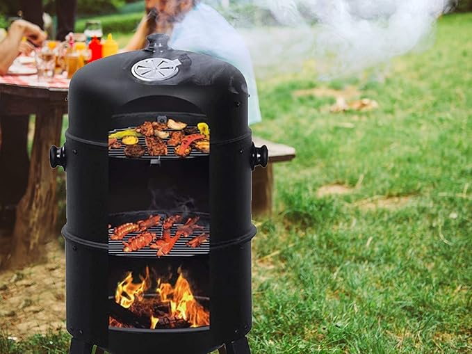 GrillMaster Grill Węglowy SmokeHouse GM8000 + Wędzarnia + Termometr - obrazek 2