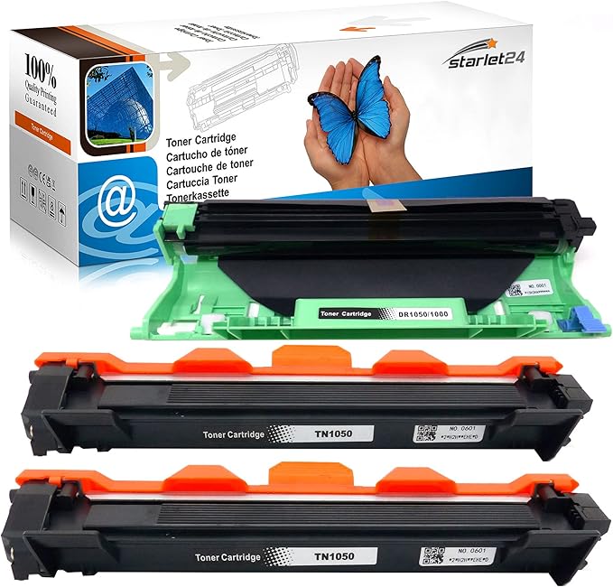 2x toner + bęben kompatybilny z Brother TN1050 DCP-1510 1512 1512A 1601 1610W 1612W 1616NW HL-1110 1110R 112 1201 1210W 1211W 12W 12W MFC-1810 1815 1910W 1911NW