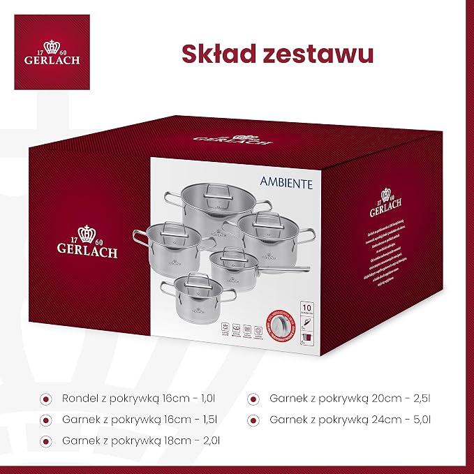 Gerlach Zestaw Garnków 10 El. Ambiente - obrazek 5