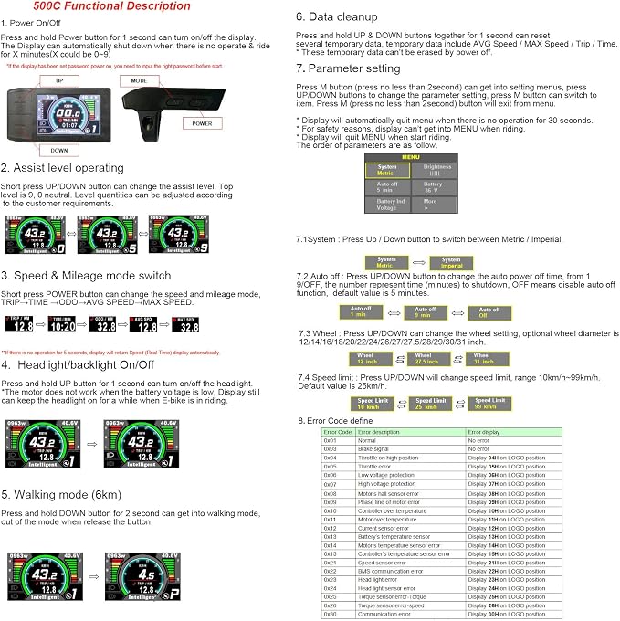 Ebike wyświetlacz LCD komputer rowerowy 500C P850C 860C 750C-ble - obrazek 6