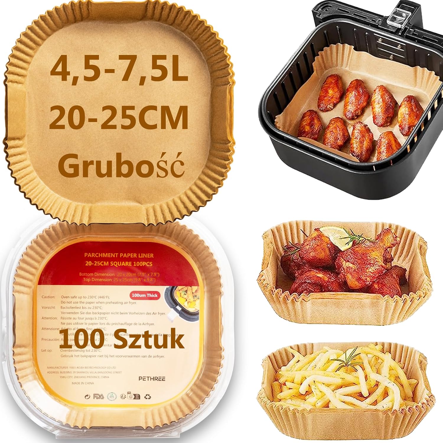 Papier do Pieczenia Frytkownica Beztłuszczowa Airfryer - obrazek 2