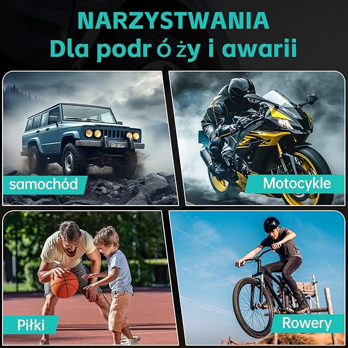 Bezprzewodowa pompka do opon przenośna sprężarka powietrza cyfrowa - obrazek 7