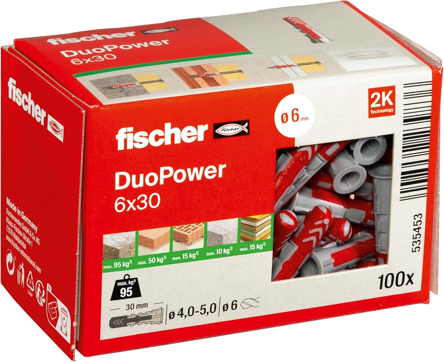 Fischer 535453 Duopower Uniwersalne Kołki do Mocowania Szafek - obrazek 2