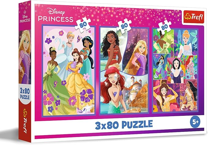 Trefl Puzzle 3x80 Elementów 3w1: Księżniczki przyjaciółki