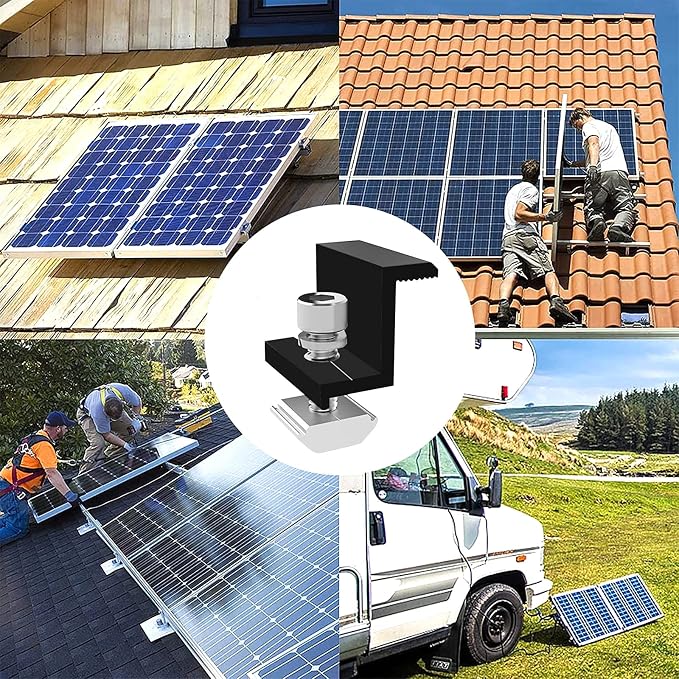 4 sztuki zacisków środkowych 30 mm moduł solarny uchwyt zacisk - obrazek 3