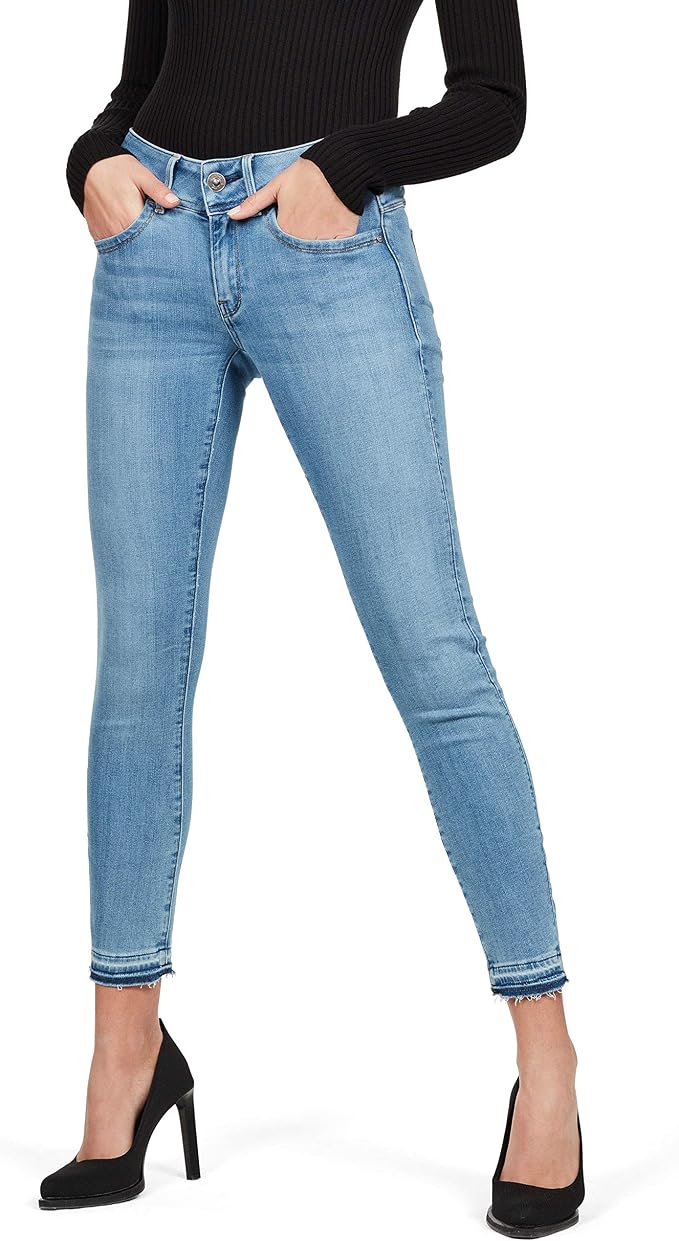 G-STAR Lynn Mid Waist Skinny Ripped Ankle_jeans