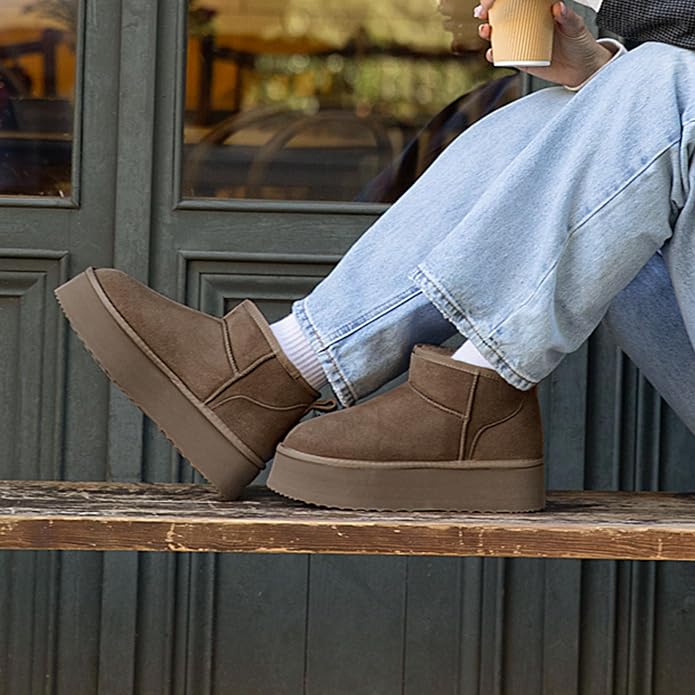DREAM PAIRS Mini buty na platformie dla kobiet - obrazek 4