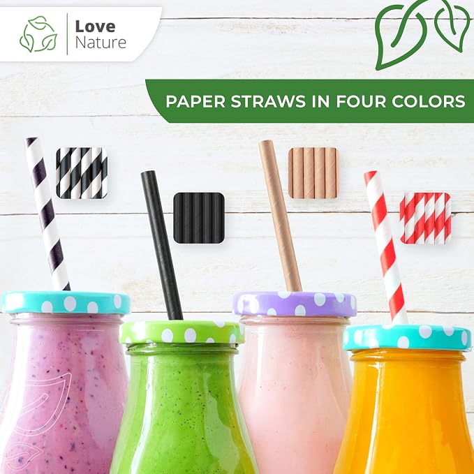 Love Nature Trwale Recyklingowane Słomki Kolor Kraft 100 szt - obrazek 6