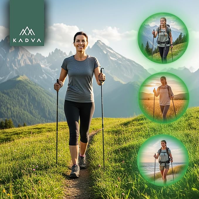 KADVA ARUKU kijki do Nordic Walking w kolorze czarnym - obrazek 3