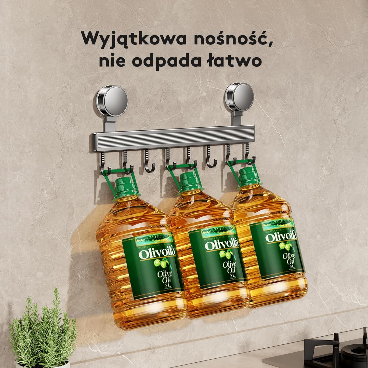 Listwa hakowa do kuchni bez wiercenia z przyssawką - obrazek 5