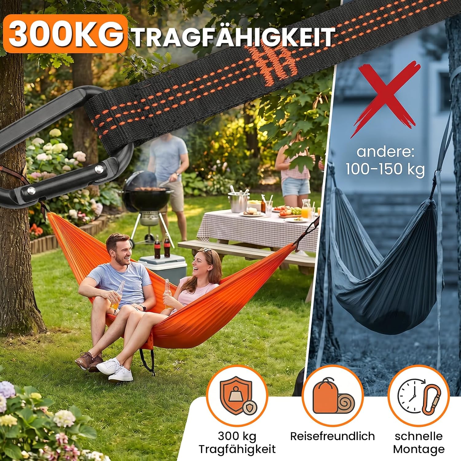 Zestaw 2 paski do hamaka udźwig 300 kg-wytrzymały i stabilny - obrazek 3