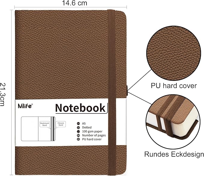 Mlife A5 Notatnik w Kropki 360 Stron I Papier Odporny Na Atrament - obrazek 4