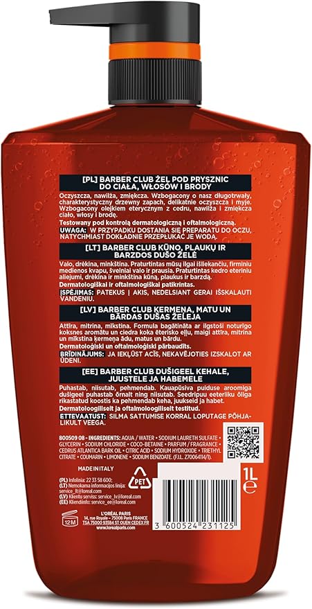 L'Oréal Paris Men Expert Barber Club 5w1 żel pod prysznic - obrazek 2