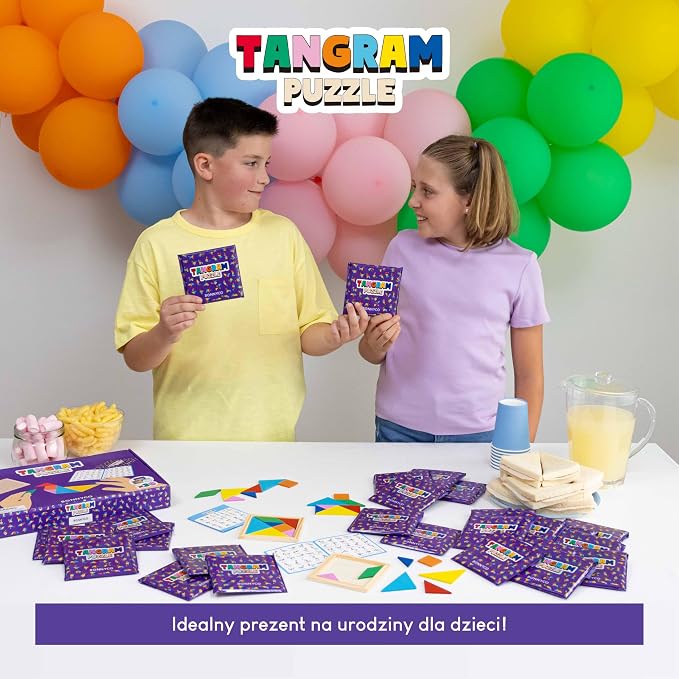 BONNYCO Puzzle Tangram dla Dzieci Pakiet 30 Wypełniaczy do Torebek - obrazek 3