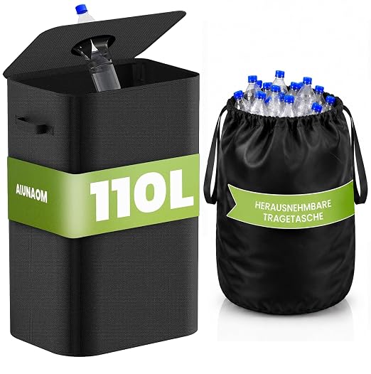 AIUNAOM 110L Duży Pojemnik na butelki z workiem do recyklingu