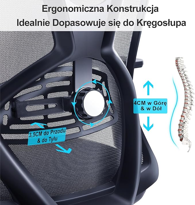 Ergonomiczne krzesło biurowe Ticova - obrazek 5