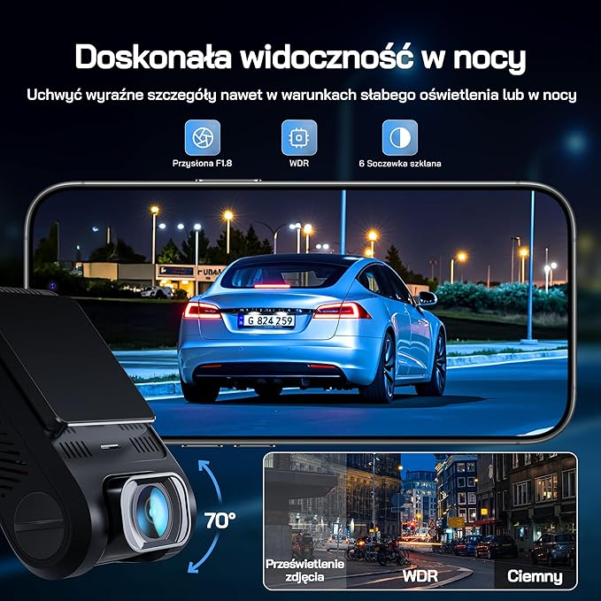 Kamera samochodowa WOLFANG 2.5K kamera samochodowa Wi-Fi - obrazek 5