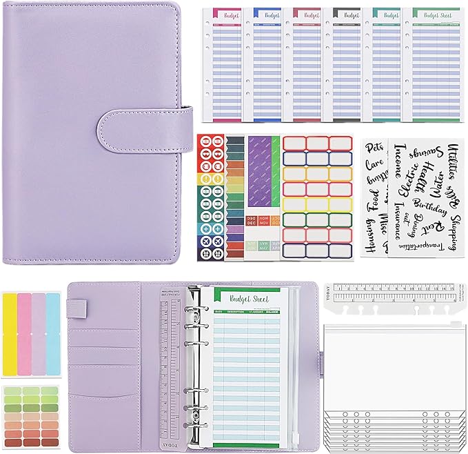 Składnik do pierścieni A6-30 Piece Money Binder z kopertami