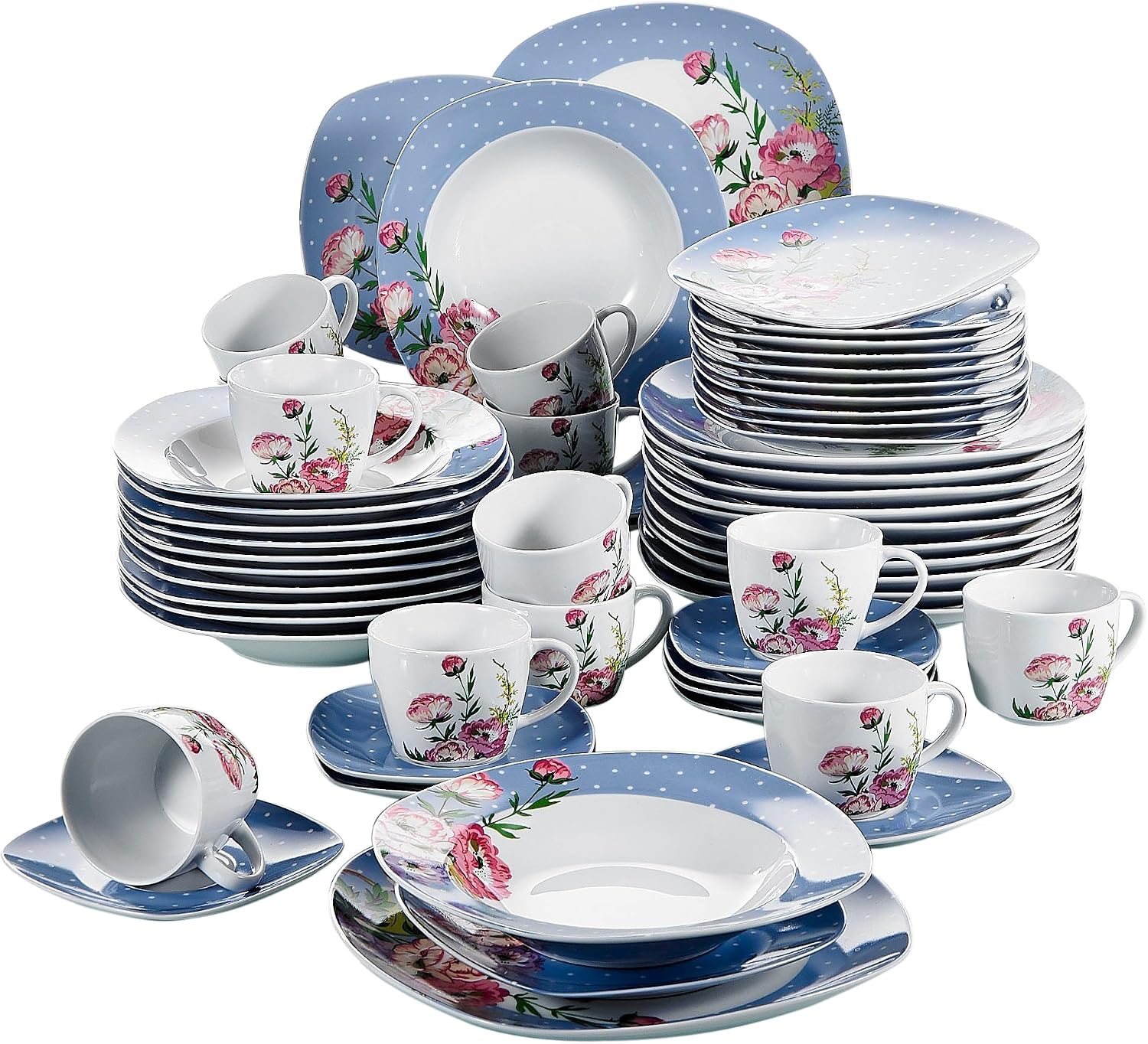 VEWEET 60-częściowy serwis stołowy z porcelany - obrazek 2