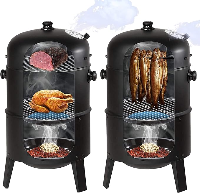 GrillMaster Grill Węglowy SmokeHouse GM8000 + Wędzarnia + Termometr - obrazek 4