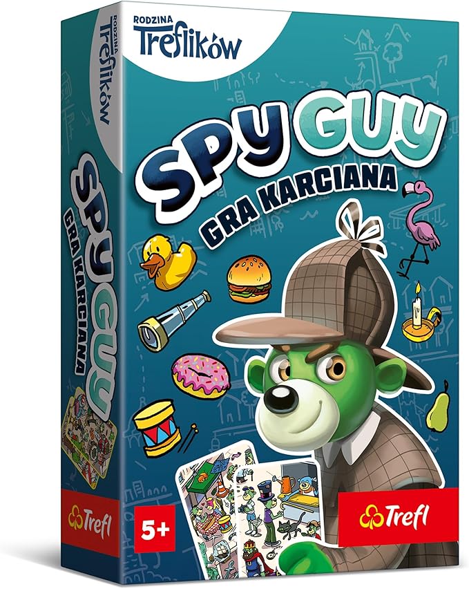Trefl - Gra Spy Guy, Gra Karciana, Gra Rodzinna | Dla Dzieci i Dorosłych 5+, Kooperacyjna Gra Obserwacyjna, Kieszonkowa, Szukanie Poszlak, Gra Podróżna, Szybka Zgadywanka