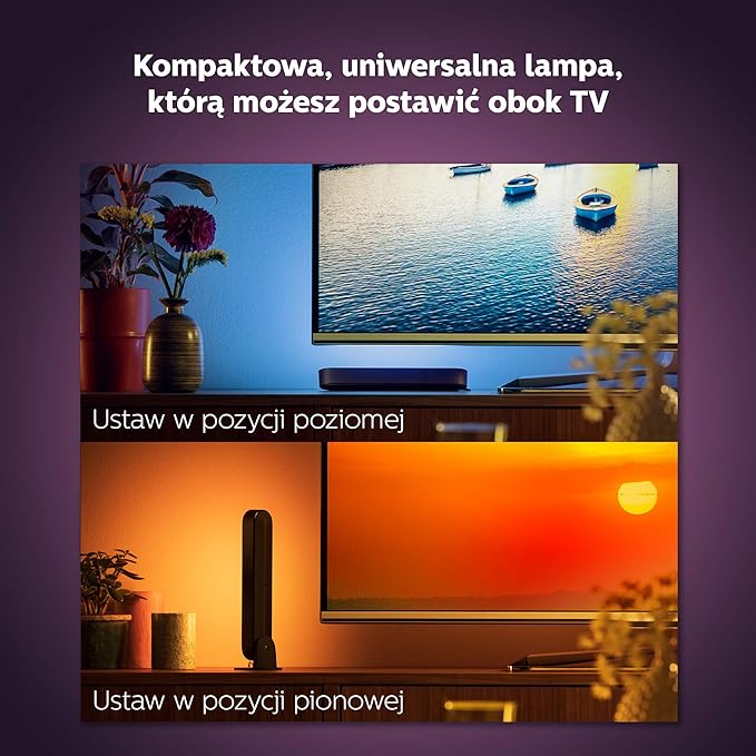 Philips Hue Play White and Colour Ambiance Smart Light Bar Podłużna Lampa (1 szt.), Oświetlenie Rozrywkowe Smart LED do TV i Gier (współpracuje z Alexą, Asystentem Google i Apple HomeKit), Czarny - obrazek 4