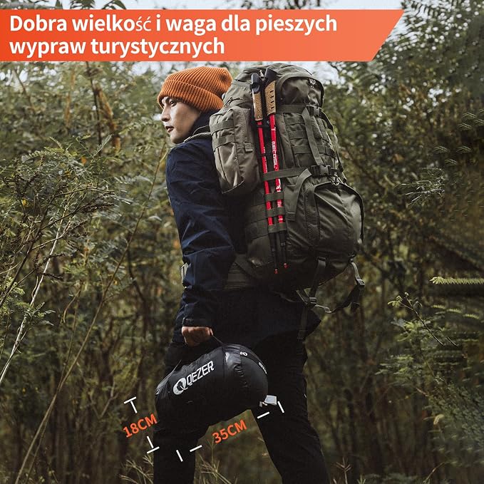 Śpiwór puchowy QEZER śpiwór dla dorosłych - obrazek 7