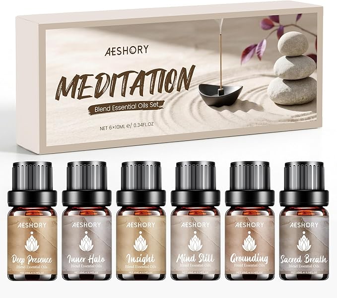 AESHORY Zestaw Olejków Eterycznych Do Medytacji 6 x 10ML