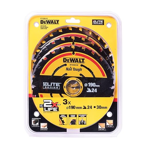 DEWALT, Zestaw tarcz pilarskich Extreme 190x30 mm, 3 sztuki, DT10399-QZ - obrazek 2
