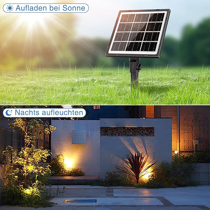 MEIHUA Solarne Reflektory Ogrodowe 4 Sztuki Ciepła Biel IP66 - obrazek 3