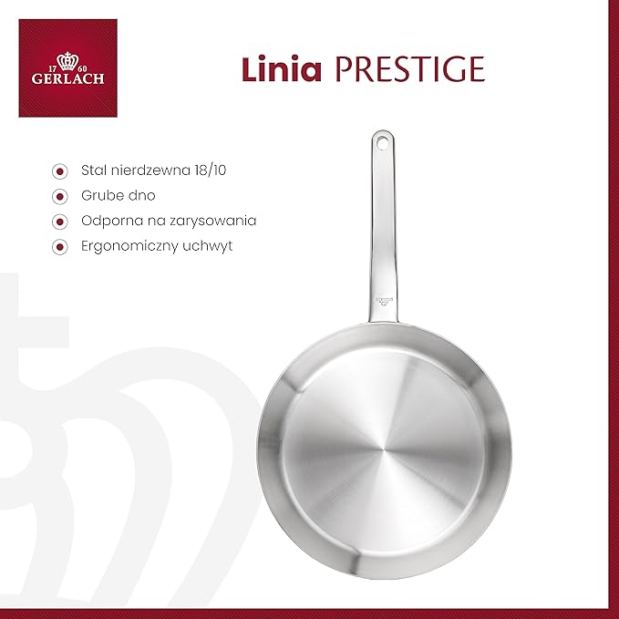 Gerlach Prestige Patelnia Stal Nierdzewna - obrazek 4