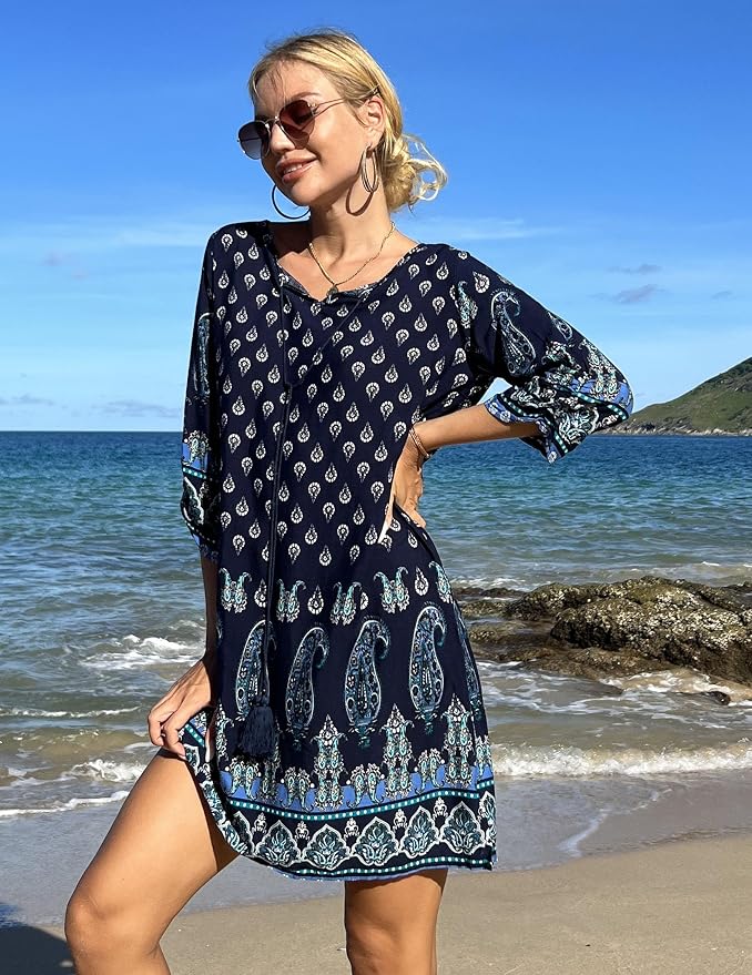 Zeagoo Letnia sukienka damska sukienka w stylu boho - obrazek 3