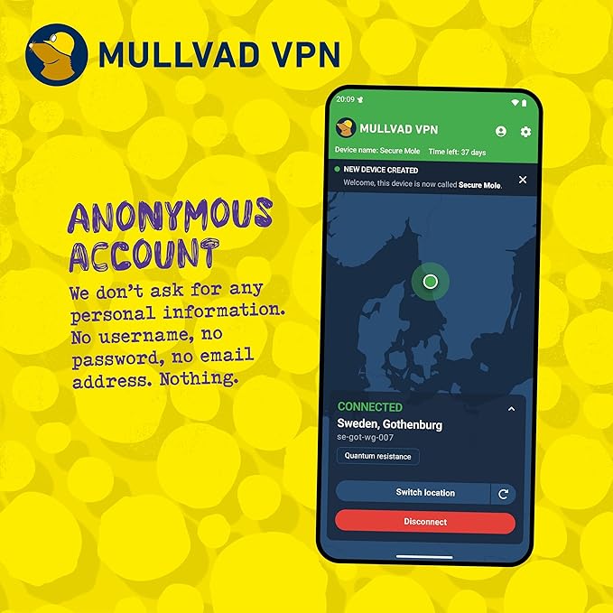 Mullvad VPN - 12 Miesięcy dla 5 Urządzeń - VPN bez Logów dla Prywatności - obrazek 4