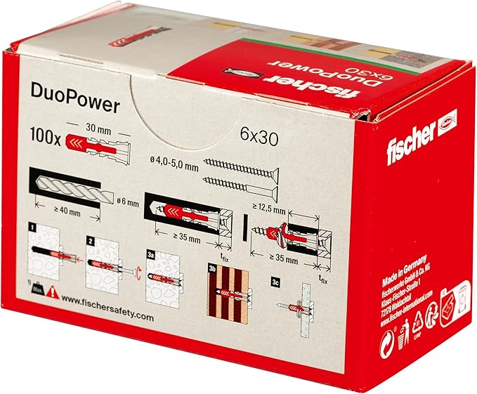 Fischer 535453 Duopower Uniwersalne Kołki do Mocowania Szafek - obrazek 5