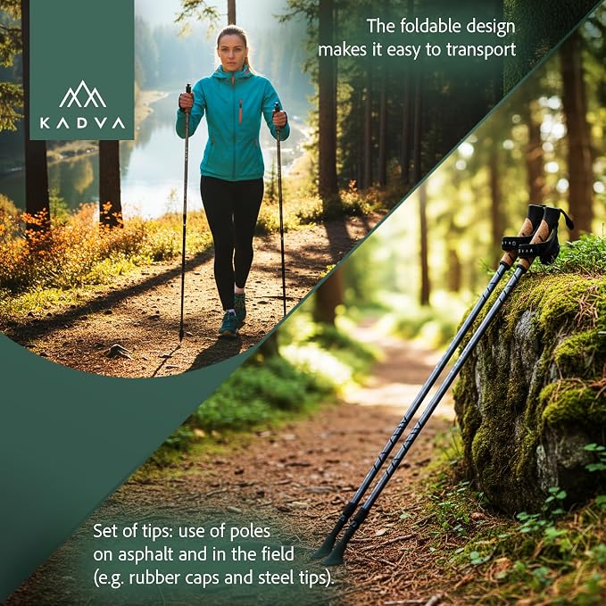 KADVA ARUKU kijki do Nordic Walking w kolorze czarnym - obrazek 2