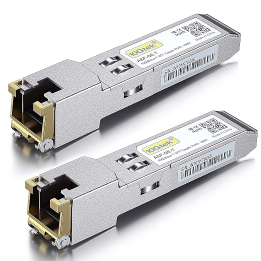 10Gtek for Ubiquiti UniFi 1G SFP RJ45 Transceiver UF-RJ45-1G