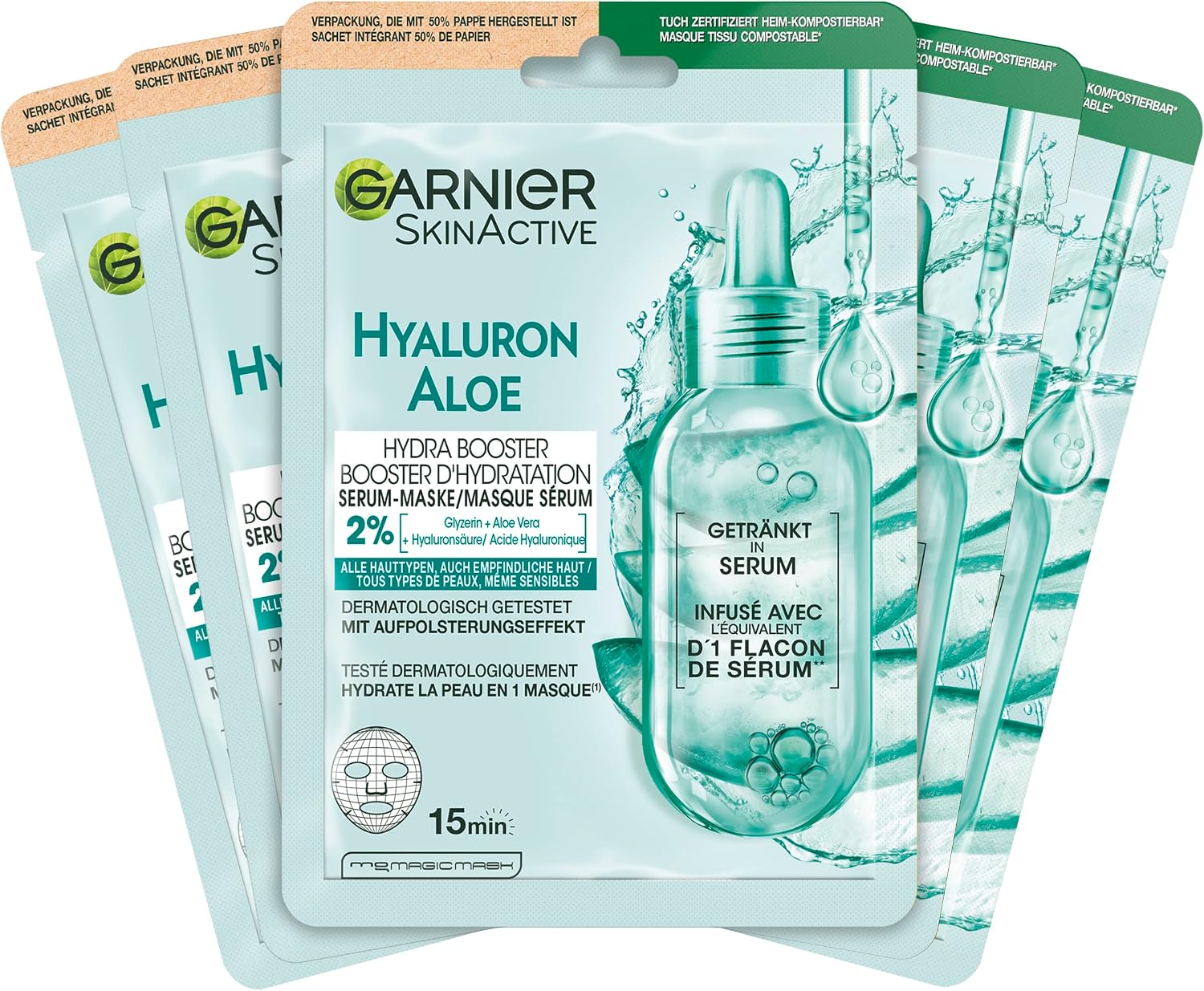 Garnier Zestaw maseczek z chusteczkami do serum - obrazek 2