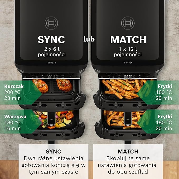 Bosch Air Fryer Serie 6 12 l, MAFD661B0, czarna - obrazek 6