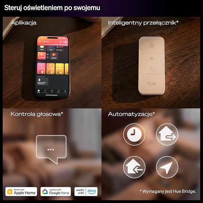 Philips Hue Smart Żarówka Świeca LED, B39, E14, 470 lm, Ciepłe Białe Światło 2700 K, Niski Poziom Przyciemniania, Alexa, Google Home, Apple Home, 2 szt. - obrazek 4