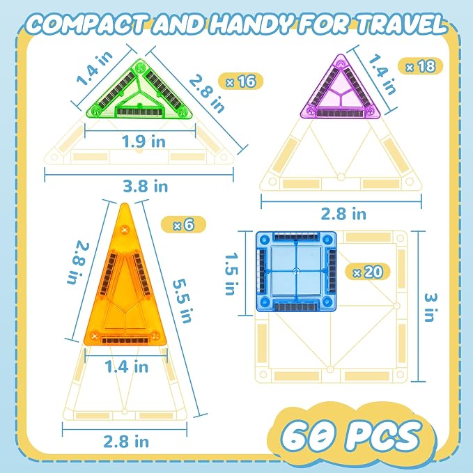 Cossy Montessori Mini Klocki Magnetyczne - obrazek 4